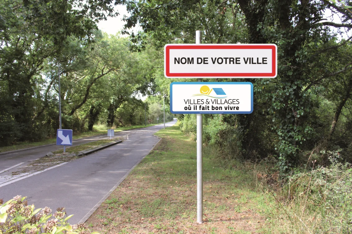 Panneau entrée de ville du label Villes et villages où il fait bon vivre